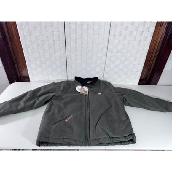 NWT!! "CANADA" Workgear,Barn Coat, Olive Green, With Black Corduroy Collar - Picture 4 of 7